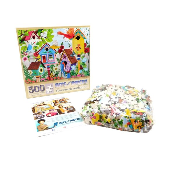 Bits and Pieces BIRDHOUSE GARDEN Jigsaw Puzzle 500 Pieces Kathy Bambeck COMPLETE - Picture 3 of 11